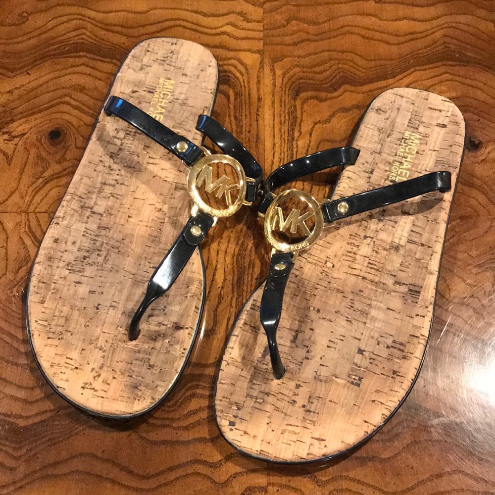Michael Kors size 10 black and gold sandal